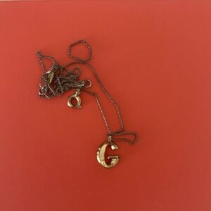 Jenny Bird Gold Initial Monogram Pendant Necklace “G”